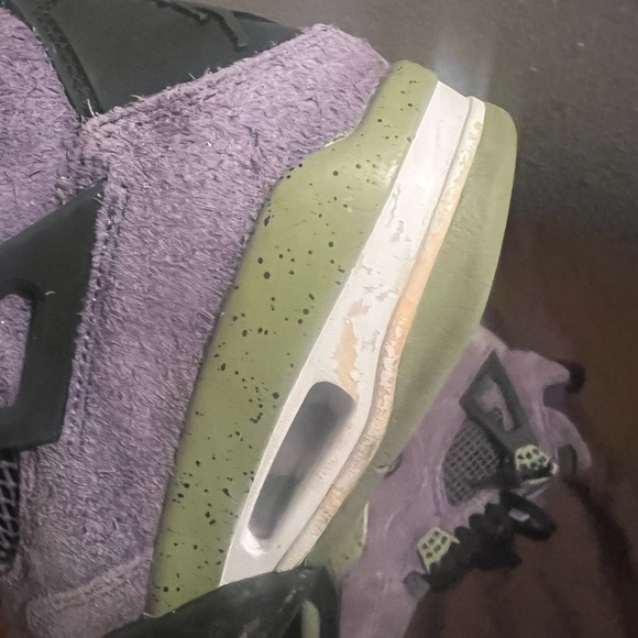 Purple and Green Sneakers with Mesh and Suede Design Retro 4 Canyon Purple - Picture 3 of 6